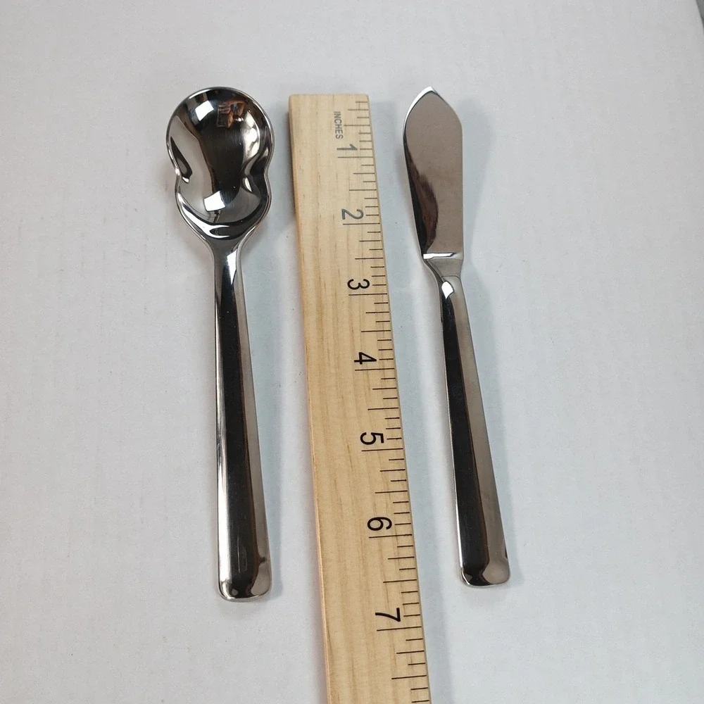 Robert Welch MERIT MIRROR 18/10 Sugar Spreader Serving Spoons Fork 5 pieces